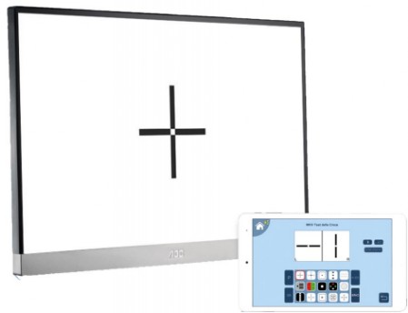 Ottotipo LCD con consolle vicino